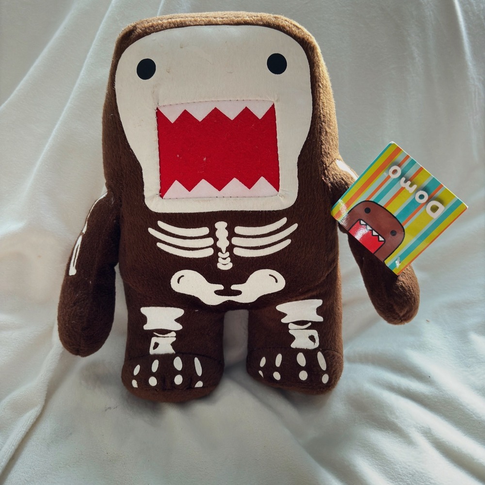 Domo Kun Skeleton Halloween Plush Toy Brown White NHK NWT Japan Collectible